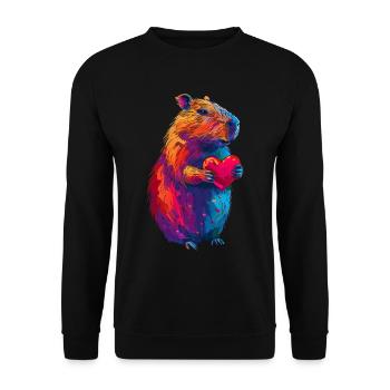 Capybara - Unisex Sweatshirt - black - Front - Alina (178cm) & Michal (187cm)