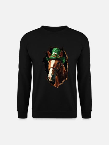 St. Patrick Pferd - Unisex Pullover - Schwarz