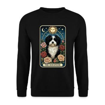 Havaneser - Unisex Pullover - Schwarz - Vorne - Alina (178cm) & Michal (187cm)