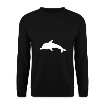 Dolphin Dolphins Shadow Figure - Unisex Sweatshirt - black - Front - Alina (178cm) & Michal (187cm)