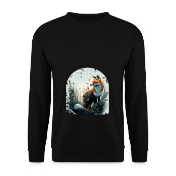 Fox Nature Forest Protection de l’environnement Protection du climat - Sweat-shirt Unisexe - noir - Devant - Alina (178cm) & Michal (187cm)