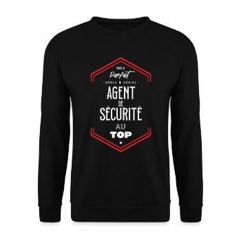Agent de sécurité parfait et au top - Sweat-shirt Unisexe - noir - Devant - Alina (178cm) & Michal (187cm)