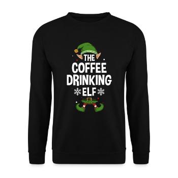 Le café Boire Elf Party Family Group Matchin - Sweat-shirt Unisexe - noir - Devant - Alina (178cm) & Michal (187cm)