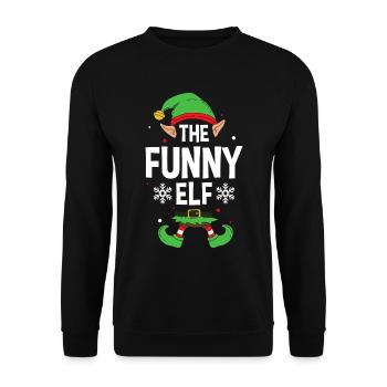 Elfe de cadeau de Noël de famille assorti de groupe - Sweat-shirt Unisexe - noir - Devant - Alina (178cm) & Michal (187cm)