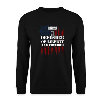 Vétéran Défenseur De La Liberté Et... - Sweat-shirt Unisexe - noir - Devant - Alina (178cm) & Michal (187cm)