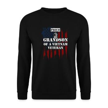 Proud Grandson Of A Vietnam Veteran - Unisex Pullover - Schwarz - Vorne - Alina (178cm) & Michal (187cm)