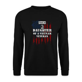 Proud Daughter Of A Vietnam Veteran - Unisex Sweatshirt - black - Front - Alina (178cm) & Michal (187cm)