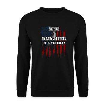 Proud Daughter Of A Veteran - Unisex Sweatshirt - black - Front - Alina (178cm) & Michal (187cm)