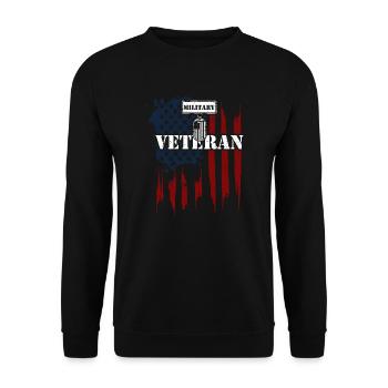 Military Veteran - Veteran - Unisex Sweatshirt - black - Front - Alina (178cm) & Michal (187cm)