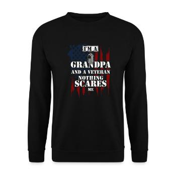 Je suis un grand-père et un vétéran Noth ... - Sweat-shirt Unisexe - noir - Devant - Alina (178cm) & Michal (187cm)