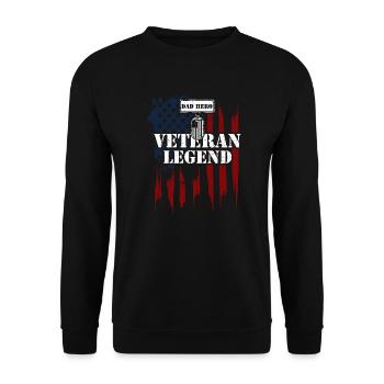Papa Héros Vétéran Légende - Vétéran - Sweat-shirt Unisexe - noir - Devant - Alina (178cm) & Michal (187cm)