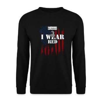 On Fridays I Wear Red - Veteran - Unisex Sweatshirt - black - Front - Alina (178cm) & Michal (187cm)