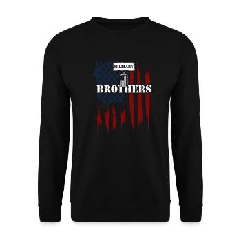 Military Brothers - Veteran - Unisex Pullover - Schwarz - Vorne - Alina (178cm) & Michal (187cm)