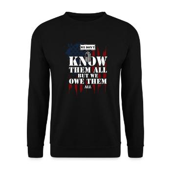 We Don't Know Them All But We Ow... - Unisex Sweatshirt - black - Front - Alina (178cm) & Michal (187cm)