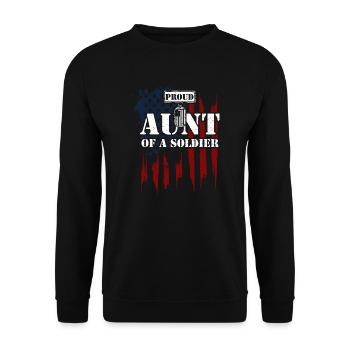 Proud Aunt Of A Soldier - Veteran - Unisex Sweatshirt - black - Front - Alina (178cm) & Michal (187cm)
