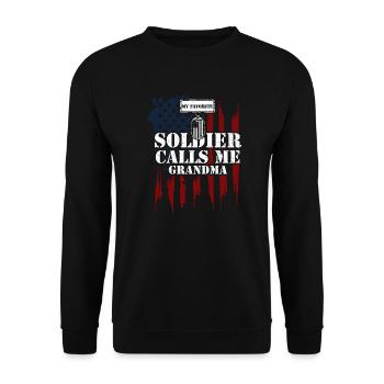 Mon soldat préféré m’appelle... - Sweat-shirt Unisexe - noir - Devant - Alina (178cm) & Michal (187cm)