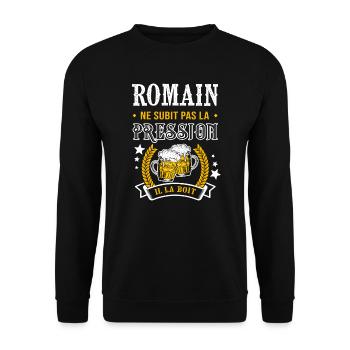 Romain bière romain cadeau Romainc fêtes - Sweat-shirt Unisexe - noir - Devant - Alina (178cm) & Michal (187cm)