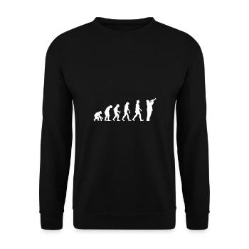 Evolution Trompete Musiker BandInstrument Geschenk - Unisex Pullover - Schwarz - Vorne - Alina (178cm) & Michal (187cm)