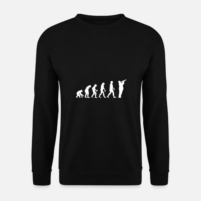 Evolution Trompete Musiker BandInstrument Geschenk - Unisex Pullover - Schwarz