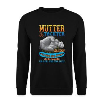 mutter und tochter - Unisex Pullover - Schwarz - Vorne - Alina (178cm) & Michal (187cm)
