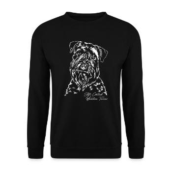 SOFT COATED WHEATEN TERRIER Portrait Wilsigns - Unisex Sweatshirt - black - Front - Alina (178cm) & Michal (187cm)