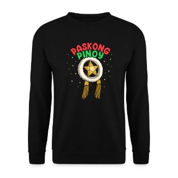 Paskong Pinoy Weihnachtsdesign für Filipinos - Unisex Pullover - Schwarz - Vorne - Alina (178cm) & Michal (187cm)