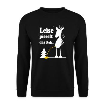 Weihnachtslied Schnee Reh - Unisex Pullover - Schwarz - Vorne - Alina (178cm) & Michal (187cm)