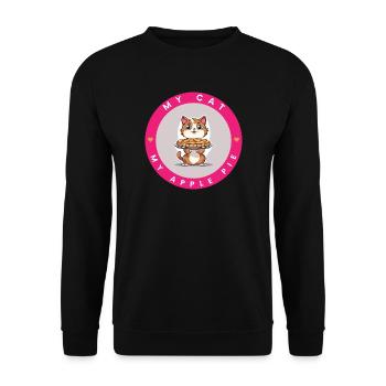 Tarte aux pommes sur un chat en écaille de tortue - Sweat-shirt Unisexe - noir - Devant - Alina (178cm) & Michal (187cm)