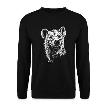 Hyena Spotted Hyena Portrait Wildlife Africa Animals - Unisex Sweatshirt - black - Front - Alina (178cm) & Michal (187cm)