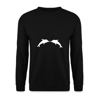 Delfin Delphine - Unisex Pullover - Schwarz - Vorne - Alina (178cm) & Michal (187cm)