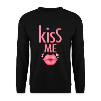 Embrasse-moi Fête Rendez-vous - Sweat-shirt Unisexe - noir - Devant - Alina (178cm) & Michal (187cm)