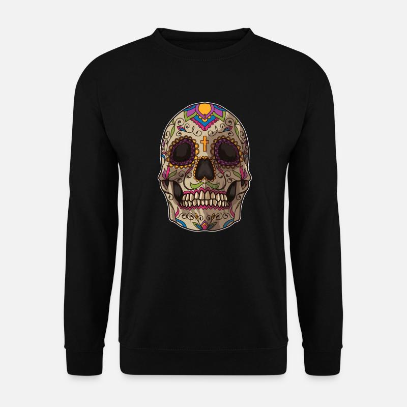 Sugar Skull | Dia De Los Muertos Mexican Holiday - Unisex Pullover - Schwarz