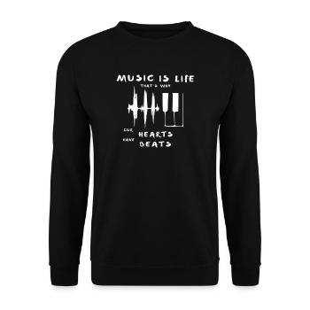 piano battement de coeur de piano - Sweat-shirt Unisexe - noir - Devant - Alina (178cm) & Michal (187cm)
