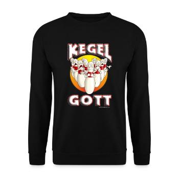 MIX - Kegel Gott - diese Pins haben aus gutem - Unisex Pullover - Schwarz - Vorne - Alina (178cm) & Michal (187cm)