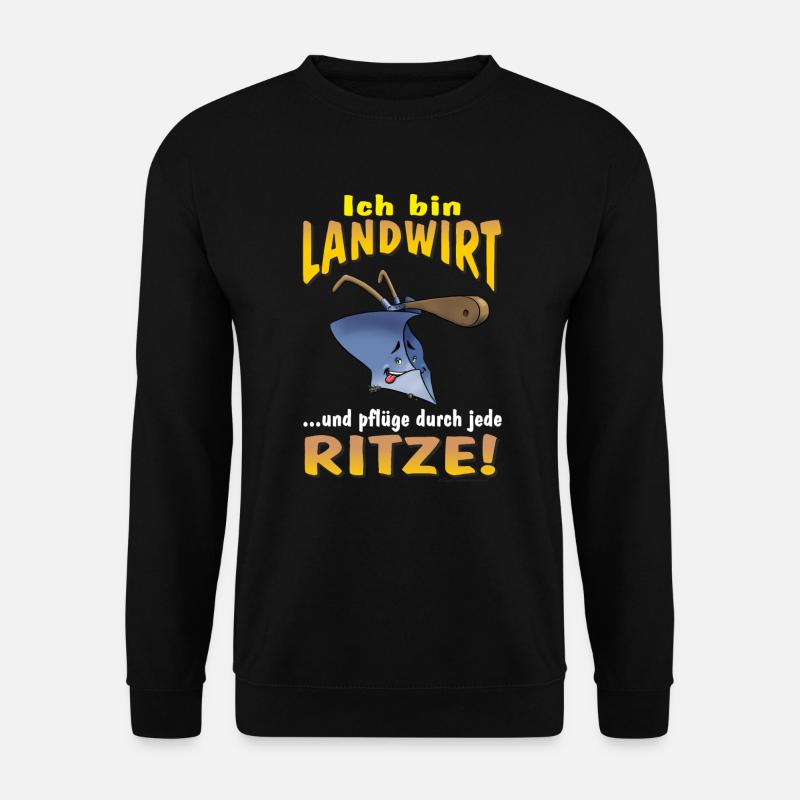 HW - Ich bin Landwirt und pflüge durch jede Ritze - Unisex Pullover - Schwarz