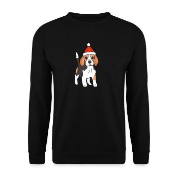 Süßer Beagle - Geschenkidee für Hundefreunde - Unisex Pullover - Schwarz - Vorne - Alina (178cm) & Michal (187cm)