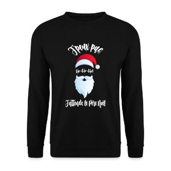 t shirt de noël j'peux pas j'attends le père - Sweat-shirt Unisexe - noir - Devant - Alina (178cm) & Michal (187cm)