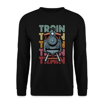 Zug Züge Zugliebhaber Shirt lustig Zug Shirt Eisen - Unisex Pullover - Schwarz - Vorne - Alina (178cm) & Michal (187cm)