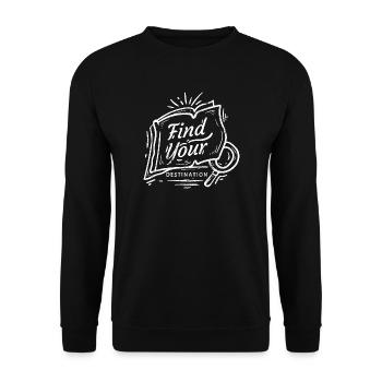 FIND THE DESTINATION NATURE LAND HIKING MOTIFS GIFT - Unisex Sweatshirt - black - Front - Alina (178cm) & Michal (187cm)