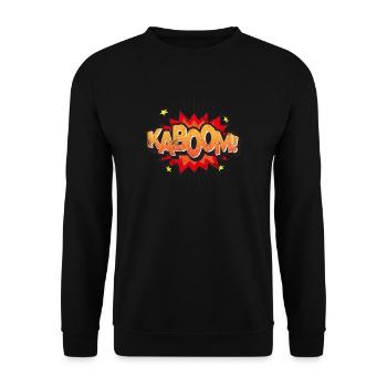 KABOOM COMIC STYLE GRAFFITI COMICS MOTIF GIFT - Unisex Sweatshirt - black - Front - Alina (178cm) & Michal (187cm)