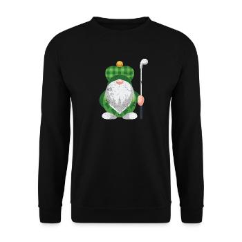 GOLF GNOME NAIN DRÔLE KAROW MOTIFS DE CLUB DE GOLF - Sweat-shirt Unisexe - noir - Devant - Alina (178cm) & Michal (187cm)