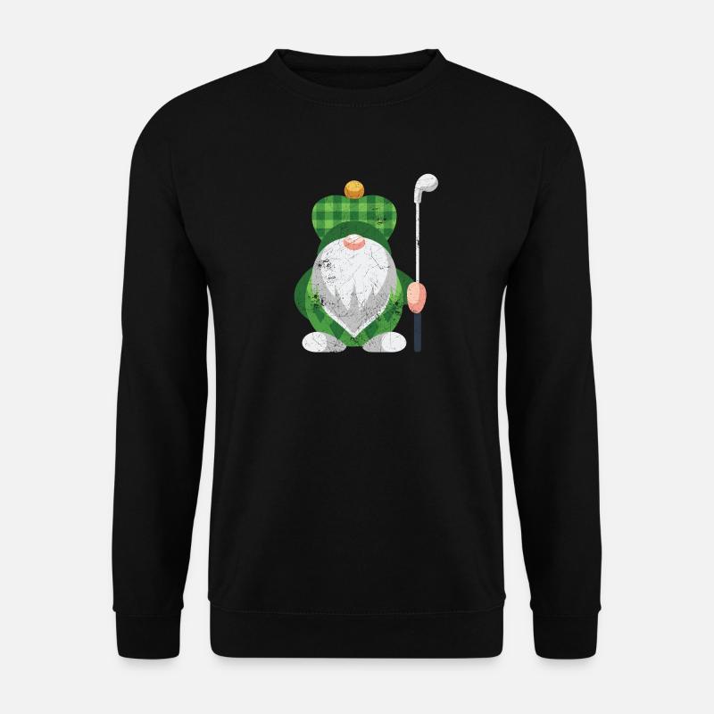 GOLF GNOME ZWERG LUSTIG KAROW GOLFSCHLÄGER MOTIVE - Unisex Pullover - Schwarz