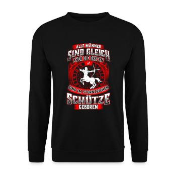 Schütze Sternzeichen Geburtstag Geburt - Unisex Pullover - Schwarz - Vorne - Alina (178cm) & Michal (187cm)