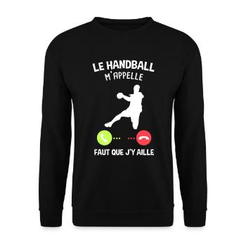 Le handball m'appelle - cadeau drôle handball - Sweat-shirt Unisexe - noir - Devant - Alina (178cm) & Michal (187cm)