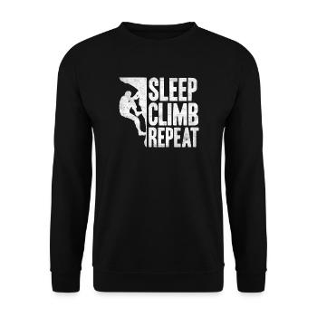 Bouldern Boulder Bergsteiger Klettern - Unisex Pullover - Schwarz - Vorne - Alina (178cm) & Michal (187cm)