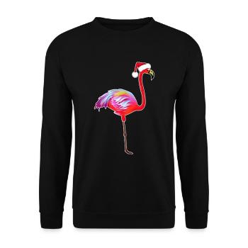 Un autre flamant rose de Noël - Sweat-shirt Unisexe - noir - Devant - Alina (178cm) & Michal (187cm)