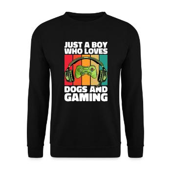 Gamer and Dogs: Video Games and Canine Loyalty - Unisex Sweatshirt - black - Front - Alina (178cm) & Michal (187cm)