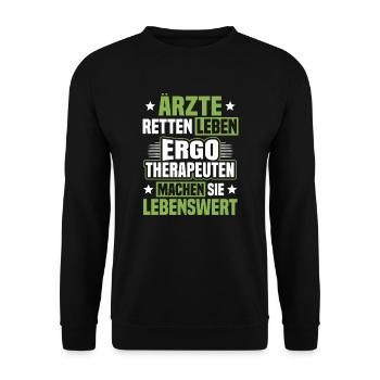 Ergotherapie Ergotherapeut Ergotherapeutin - Unisex Pullover - Schwarz - Vorne - Alina (178cm) & Michal (187cm)