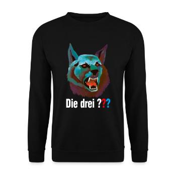 Die Drei ??? und der Karpatenhund Cover mit Logo - Unisex Pullover - Schwarz - Vorne - Alina (178cm) & Michal (187cm)
