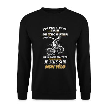 Le Velo ma passion - Sweat-shirt Unisexe - noir - Devant - Alina (178cm) & Michal (187cm)